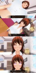 3d absurdres brown_eyes brown_hair comic crop_top custom_maid_3d_2 dialogue earrings empty_eyes expressionless femsub hard_translated jean_skirt kamen_writer_mc midriff reiko_(kamen_writer_mc) text rating:Explicit score:7 user:JustChilling