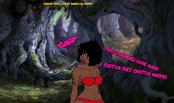 aged_up arm_bands bikini breasts disney genderswap kaa large_breasts mowgli text the_jungle_book waqqed_(manipper) rating:Questionable score:14 user:RayX