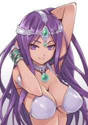  animated animated_gif bikini bracelet breasts dragon_quest_iv female_only femsub hypnotic_accessory jewelry large_breasts long_hair manip matsuryuu maya_mahabala muddle_(manipper) necklace purple_eyes purple_hair smile  rating:questionable score: user:muddle