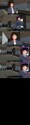 3d absurdres black_hair breasts brown_hair comic crossed_eyes custom_maid_3d_2 dialogue earrings empty_eyes expressionless female_only femsub jewelry kamen_writer_mc large_breasts purple_eyes school_uniform screenshot tech_control text translated rating:Safe score:7 user:Fushigiball