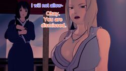 aware black_eyes black_hair blonde_hair breasts brown_eyes clothed dialogue dogdog english_text female_only naruto_(series) shizune text tsunade rating:Safe score:0 user:Bootyhunter69