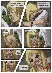 alien alien_girl antenna aware black_sclera blonde_hair bug_girl comic dialogue drool fellatian female_only femsub furry green_eyes green_skin kissing long_tongue lunate memetic_control multiple_vaginas nightmare_fuel open_mouth pussy pussy_face pussy_juice spitbug spread_pussy text transformation white_hair yuri rating:Explicit score:38 user:Grim