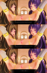 3d bottomless breasts comic custom_maid_3d_2 empty_eyes erect_nipples femsub hard_translated harem_outfit kamen_writer_mc large_breasts nipples text topless translated rating:Questionable score:13 user:Salinus