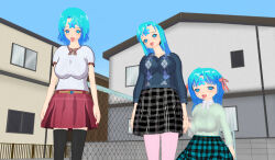 3d 3d_custom_girl blue_eyes blue_hair breasts femsub happy_trance large_breasts multiple_girls original parasite skirt symbol_in_eyes tongue tongue_out rating:Questionable score:8 user:Sleepyhead97