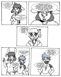breasts bunny_girl collar comic crazycowproductions dog_girl fox_boy franklin_fox furry goth greyscale large_breasts monochrome original short_hair text traditional rating:Questionable score:16 user:hypno