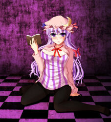 blush breasts empty_eyes expressionless feet femsub hat large_breasts long_hair open_mouth panties pantyhose patchouli_knowledge purple_eyes purple_hair touhou underwear yumi398 rating:Questionable score:14 user:hypno