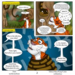 angry animals_only anothermeekone comic dialogue disney hypnotic_eyes kaa kaa_eyes male_only maledom malesub shere_khan smile snake text the_jungle_book tiger uchihadems rating:safe score: user:snowboy