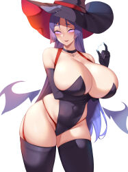  blush breasts cleavage collar fate/grand_order fate_(series) female_only femsub gloves glowing_eyes halloween huge_breasts kuavera large_hips long_hair looking_at_viewer manip milf minamoto_no_raikou misterman4_(manipper) open_mouth opera_gloves purple_hair spiral_eyes symbol_in_eyes thighhighs witch witch_hat  rating:questionable score: user:misterman4