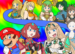 black_hair blonde_hair blue_eyes blush breasts breath_of_the_wild brown_hair cleavage comic crossover drool earrings evil_smile femsub fingerless_gloves fire_emblem fire_emblem_the_blazing_blade ghost gloves green_hair hand_on_head happy_trance hat holding_breasts kid_icarus large_breasts leaf_(pokemon) long_hair looking_at_viewer lyndis maledom mario metroid_(series) multiple_girls multiple_subs mustache mythra_(xenoblade) necklace nintendo open_mouth palutena pokemon pokemon_red_green_blue_and_yellow ponytail possession princess_zelda pyra_(xenoblade) red_hair samus_aran short_hair smile super_mario_bros. super_mario_bros._wonder tears_of_the_kingdom the_legend_of_zelda tongue tongue_out vel white_skin wii_fit wii_fit_trainer xenoblade_chronicles xenoblade_chronicles_2 rating:Explicit score:39 user:AngryMan