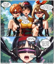 ai_art ass black_hair brown_hair devianbar dialogue erika_(pokemon) femsub happy_trance hypnotized_hypnotist large_breasts latex may misty nintendo orange_hair pokemon short_hair team_hypno tech_control text visor rating:Questionable score:3 user:Proyecto38