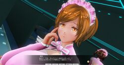 3d breasts brown_hair custom_maid_3d_2 kamen_writer_mc large_breasts maid maid_headdress orange_eyes rika_(made_to_order) tagme text translated xenon3131_mc rating:Questionable score:4 user:L12@