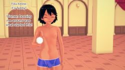 ash_ketchum aware black_hair boxers briefs closed_eyes dialogue english_text male_only mustardsauce pokemon pokemon_(anime) solo text rating:Questionable score:1 user:Bootyhunter69