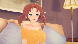 blue_eyes breasts brown_hair caroline clothed couch earrings empty_eyes expressionless female_only femsub milf mustardsauce pillow pokemon pokemon_(anime) solo rating:Safe score:0 user:Bootyhunter69