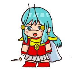 armor blue_eyes blue_hair cape chibi confuzzled drool eirika_(fire_emblem) femsub fire_emblem fire_emblem_the_sacred_stones long_hair nintendo open_mouth pendulum spiral_eyes symbol_in_eyes weapon rating:safe score: user:confuzzled