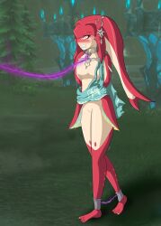 absurdres blush breasts breath_of_the_wild collar corruption female_only fish_girl furry glowing glowing_eyes mipha nintendo princess shaded-seraphim story the_legend_of_zelda yiga_clan zora rating:Questionable score:34 user:Shadopivot