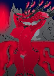  before_and_after black_lipstick breasts corruption cum cum_in_pussy ghosty happy_trance horns milk nintendo plant pokemon pokemon_(creature) pokemon_x_and_y scarf tentacles xerneas  rating:explicit score: user:ghosty