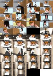 3d absurdres breasts comic custom_maid_3d_2 dialogue empty_eyes expressionless female_only huge_breasts izumi_(made_to_order) kamen_writer_mc long_hair orange_eyes rika_(made_to_order) text rating:Questionable score:9 user:Amazingbrahjr