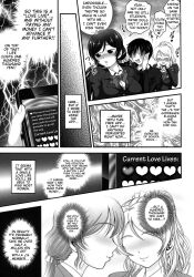 absurdres black_hair blush bow_tie breasts cell_phone comic dialogue eli_ayase embarrassed femsub greyscale happy_trance heterosexual hypnotic_app large_breasts long_hair love_live! love_live!_school_idol_project maledom multiple_girls multiple_subs nozomi_toujou ponytail school_uniform short_hair smile tech_control text thought_bubble twintails rating:Safe score:13 user:Spirals