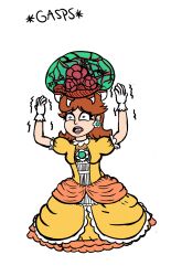  androgynous androgynous_dom brain_drain breasts female_only femsub gloves large_breasts littlescylla metroid metroid_(series) nintendo parasite princess princess_daisy super_mario_bros. text  rating:questionable score: user:littlescylla