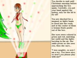 breasts caption christmas empty_eyes femsub happy_trance heterochromia large_breasts pov pov_dom red_hair short_hair socks tech_control text rating:Questionable score:22 user:Changer