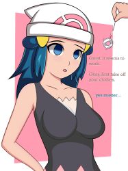  blue_eyes blue_hair dawn empty_eyes female_only femsub migirider nintendo pendulum pokemon pokemon_diamond_pearl_and_platinum text  rating:questionable score: user:desmadrex