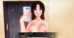3d black_hair bottomless breasts cell_phone comic custom_maid_3d_2 empty_eyes expressionless female_only femsub hard_translated izumi_(made_to_order) kamen_writer_mc long_hair nude phone text topless translated rating:Explicit score:25 user:JustChilling