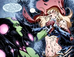 blonde_hair brainiac cape comic corruption dc_comics female_only femdom gloves green_skin long_hair official open_mouth randy_mayor santi_casas super_hero supergirl superman_(series) tech_control text western rating:Questionable score:26 user:LesLes