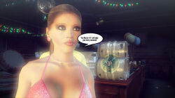 3d agent_47 bare_shoulders bra breasts brown_eyes brown_hair christie_murray cleavage collarbone dreeplyn_(manipper) earrings expressionless femsub hitman_absolution jewelry large_breasts long_hair maledom manip netorare stripper text underwear rating:safe score: user:dreeplyn