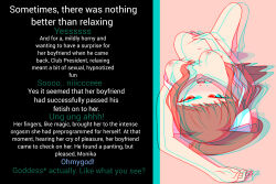 anaglyph blush bottomless bow breasts brown_hair caption chromatic_aberration consensual doki_doki_literature_club female_only femdom femsub green_eyes happy_trance hypnotized_hypnotist large_breasts long_hair looking_at_viewer manip monika nude open_mouth ponytail pov smile tech_control text theoneincontrol_(manipper) tongue topless zodiacerections rating:Explicit score:76 user:TheOneInControl