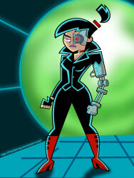 black_hair danny_phantom_(series) femsub fitzoblong high_heels leather nickelodeon robotization sam_manson transformation rating:safe score: user:hamn8r