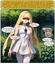 ai_art blonde_hair devianbar dialogue femsub happy_trance large_breasts lillie_(pokemon) long_hair lusamine nintendo pokemon team_hypno tech_control text visor rating:Questionable score:5 user:Proyecto38
