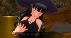 3d black_hair breasts custom_maid_3d_2 female_only femdom femsub hat large_breasts sennoudaisuki tattoo text translated tribal_tattoo witch witch_hat rating:Questionable score:4 user:YuriLover2