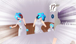 3d 3d_custom_girl blue_eyes blush femsub happy_trance nurse original parasite purple_hair pussy_juice red_hair resisting rating:Questionable score:8 user:Sleepyhead97