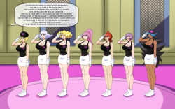 admin_courtney admin_shelly annie_(pokemon) black_hair blonde_hair dark_skin dialogue dlobo777 domino_(pokemon) empty_eyes grey_hair happy_trance large_breasts lavana_(pokemon) long_hair mars_(pokemon) nintendo oakley pink_hair pokemon red_hair short_hair team_hypno text rating:Questionable score:7 user:Proyecto38