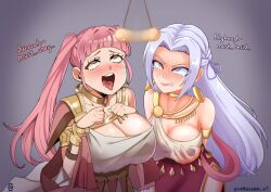  blush breast_grab breasts ceroccb cleavage drool edelgard_von_hresvelg femsub fire_emblem fire_emblem_three_houses hilda_valentine_goneril long_hair multiple_girls multiple_subs nettleseeds nintendo open_mouth pendulum pink_eyes pink_hair purple_eyes resisting tongue tongue_out white_hair  rating:questionable score: user:zzzzzulu