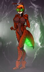 abs antenna ben_10 bodysuit bottomless breasts bug_girl clitoris drone expressionless female_only femsub glowing glowing_eyes gwen_tennyson holding_breasts multiple_arms nude pussy re-maker red_hair solo tech_control topless western rating:Explicit score:35 user:Grim