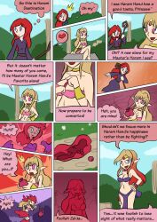 a_link_between_worlds bare_legs breast_expansion breasts comic corruption elf elf_ears failed_hypnosis female_only femsub fusion goo_girl harem_outfit hypnotized_hypnotist large_breasts legs long_hair master_hand mii miitopia monster_girl multicolored_eyes mythkaz nintendo princess princess_zelda ruby_(rubylemonlimeade) staff super_smash_bros. text the_legend_of_zelda turning_the_tables rating:Questionable score:57 user:Yisosp235