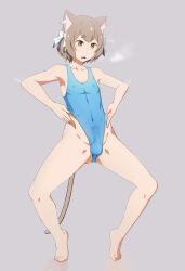 barefoot brown_hair bulge cat_boy cat_ears felix_argyle gozaru haigure leotard male_only malesub open_mouth re:zero_starting_life_in_another_world see-through short_hair solo spread_legs squatting rating:Questionable score:25 user:Sleepyhead97
