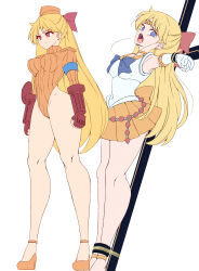  bare_legs blonde_hair blue_eyes chibotakun corruption femsub red_eyes sailor_moon_(series) sailor_venus shadaloo_dolls solo street_fighter  rating:questionable score: user:zzzzzulu