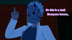 aware blue_hair clothed dialogue dogdog english_text male_only mask naruto_(series) solo text rating:Safe score:0 user:Bootyhunter69