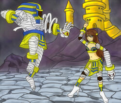 akuba alternate_costume anakaris bandage breasts capcom corruption crossover darkstalkers egyptian femsub guilty_gear happy_trance high_heels large_breasts maledom may_(guilty_gear) monster_girl mummy transformation rating:Questionable score:26 user:Mesmer