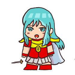 armor blue_eyes blue_hair cape chibi confuzzled drool eirika_(fire_emblem) femsub fire_emblem fire_emblem_the_sacred_stones long_hair nintendo open_mouth spiral_eyes symbol_in_eyes weapon rating:safe score: user:confuzzled