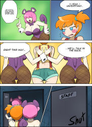 absurdres ass blush breasts bunnysuit cuffs jean_shorts kobi94 large_breasts misty nintendo pokemon pokemon_(anime) sequence tagme text tomboy rating:Questionable score:61 user:rasten41