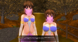 3d breasts brown_hair custom_maid_3d_2 empty_eyes female_only femdom femsub green_eyes happy_trance harem_outfit large_breasts purple_eyes sennoudaisuki text translated rating:Questionable score:9 user:YuriLover2