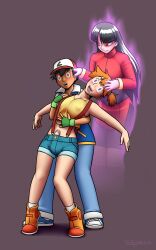 ash_ketchum black_hair breast_expansion breasts bulge drool empty_eyes erect_nipples erection erection_under_clothes femdom futanari futasub ghost hand_in_brain happy_trance hat jean_shorts limp malesub misty multiple_subs nintendo penis phasing pokemon pokemon_(anime) pokemon_firered_and_leafgreen possession precum red_hair sabrina sleepymaid smile standing suspenders tongue tongue_out rating:Explicit score:64 user:Vorp