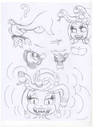breasts cala_maria comic cuphead femdom forked_tongue giantess greyscale hypnotic_eyes large_breasts looking_at_viewer malesub miniboy mugman sav8197 sharp_teeth siren size_difference slit_pupils smile snake snake_hair traditional rating:Safe score:23 user:sonic123fan