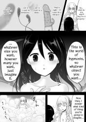 blush bottomless breasts comic female_only femsub hard_translated horochi huge_breasts illusion long_hair monochrome nude original text topless translated very_long_hair rating:Explicit score:15 user:Mindwipe