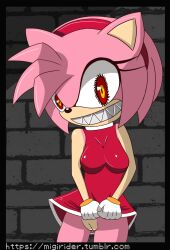  amy_rose boom_boo female_only femsub furry hedgehog_girl migirider nightmare_fuel possession sharp_teeth short_hair simple_background sonic_the_hedgehog_(series)  rating:explicit score: user:desmadrex