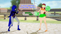 angry aware bouncing_breasts cheerleader cloak clothed covered_with_cum cum cum_on_body cum_on_face dc_comics dialogue dogdog english_text female_only femsub glowing_eyes goth green_eyes grey_skin multiple_girls nude purple_eyes raven red_hair skirt starfire text rating:Explicit score:1 user:Bootyhunter69