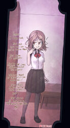 before_and_after bimbofication brown_hair comic critnuke female_only school_uniform skirt smug text rating:Explicit score:91 user:da_janitor2